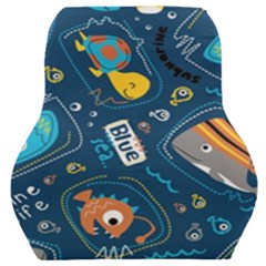 Seamless Pattern Vector Submarine With Sea Animals Cartoon Car Seat Back Cushion  by Simbadda