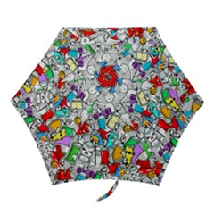 Graffiti Characters Seamless Pattern Mini Folding Umbrellas by Simbadda