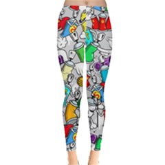 Graffiti Characters Seamless Pattern Everyday Leggings  by Simbadda