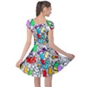 Graffiti Characters Seamless Pattern Cap Sleeve Dress View2