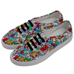 Graffiti Characters Seamless Pattern Men s Classic Low Top Sneakers