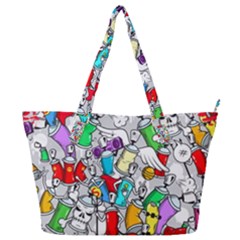 Graffiti Characters Seamless Pattern Full Print Shoulder Bag by Simbadda