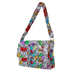 Graffiti Characters Seamless Pattern Full Print Messenger Bag (m) by Simbadda