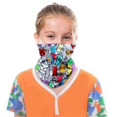 Graffiti Characters Seamless Pattern Face Covering Bandana (kids) by Simbadda