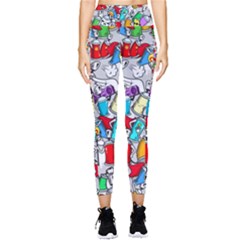 Graffiti Characters Seamless Pattern Pocket Leggings  by Simbadda