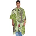 Seamless Pattern With Trees Owls Men s Hooded Rain Ponchos View1