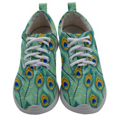 Lovely Peacock Feather Pattern With Flat Design Mens Athletic Shoes by Simbadda