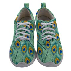 Lovely Peacock Feather Pattern With Flat Design Women Athletic Shoes by Simbadda