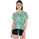 Lovely Peacock Feather Pattern With Flat Design Open Back Sport Tee View1