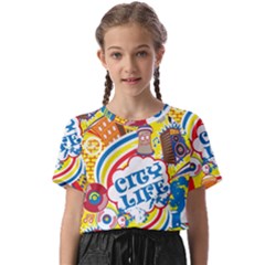 Colorful City Life Horizontal Seamless Pattern Urban City Kids  Basic Tee by Simbadda