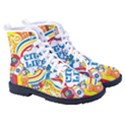 Colorful City Life Horizontal Seamless Pattern Urban City Men s High-Top Canvas Sneakers View3