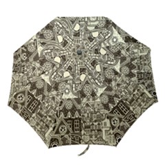 Four Hand Drawn City Patterns Folding Umbrellas by Simbadda