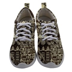 Four Hand Drawn City Patterns Women Athletic Shoes by Simbadda