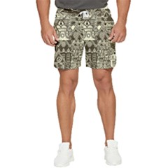 Four Hand Drawn City Patterns Men s Runner Shorts by Simbadda