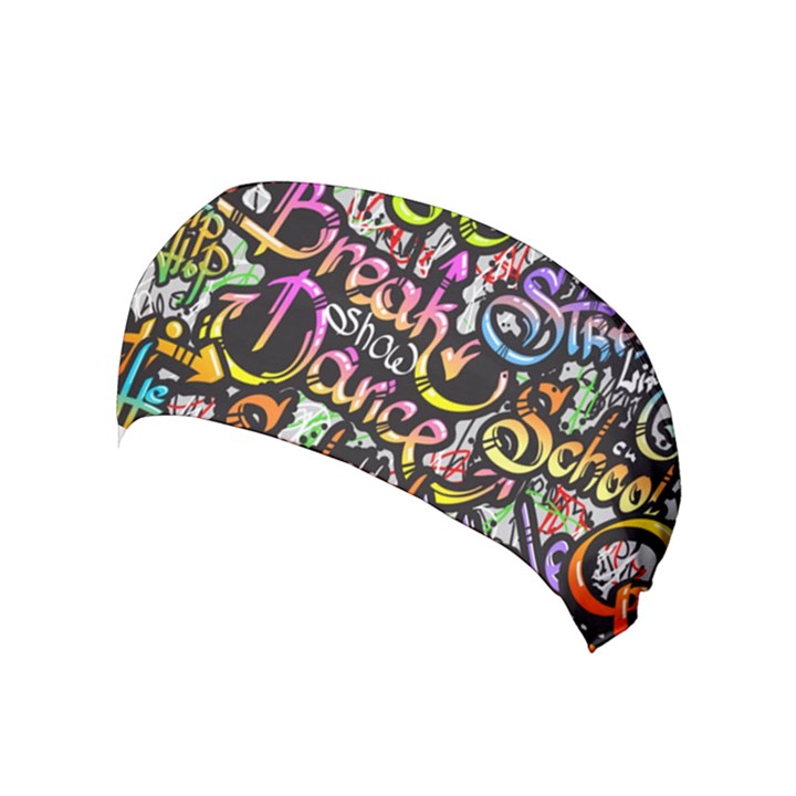 Graffiti Word Seamless Pattern Yoga Headband