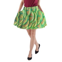 Beautiful Peacock A-line Pocket Skirt by Simbadda