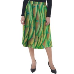 Beautiful Peacock Classic Velour Midi Skirt  by Simbadda