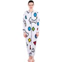 Dog Paw Seamless Pattern Foot Print Bone OnePiece Jumpsuit (Ladies) View1