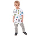 Dog Paw Seamless Pattern Foot Print Bone Kids  Raglan Tee View1