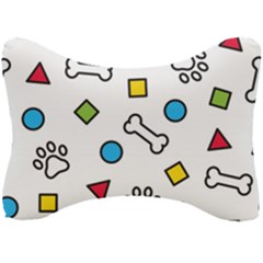 Dog Paw Seamless Pattern Foot Print Bone Seat Head Rest Cushion by Simbadda