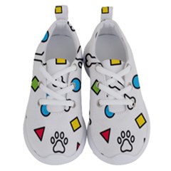 Dog Paw Seamless Pattern Foot Print Bone Running Shoes by Simbadda