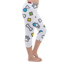 Dog Paw Seamless Pattern Foot Print Bone Lightweight Velour Capri Yoga Leggings View3