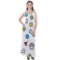 Dog Paw Seamless Pattern Foot Print Bone Sleeveless Velour Maxi Dress View1