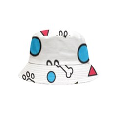 Dog Paw Seamless Pattern Foot Print Bone Inside Out Bucket Hat (kids) by Simbadda