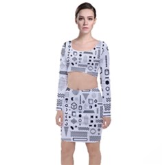 Pattern Hipster Abstract Form Geometric Line Variety Shapes Polkadots Fashion Style Seamless Top And Skirt Sets by Simbadda