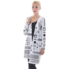 Pattern Hipster Abstract Form Geometric Line Variety Shapes Polkadots Fashion Style Seamless Hooded Pocket Cardigan by Simbadda