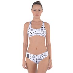 Pattern Hipster Abstract Form Geometric Line Variety Shapes Polkadots Fashion Style Seamless Criss Cross Bikini Set by Simbadda