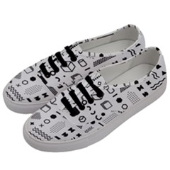 Pattern Hipster Abstract Form Geometric Line Variety Shapes Polkadots Fashion Style Seamless Men s Classic Low Top Sneakers by Simbadda