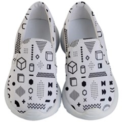 Pattern Hipster Abstract Form Geometric Line Variety Shapes Polkadots Fashion Style Seamless Kids Lightweight Slip Ons by Simbadda