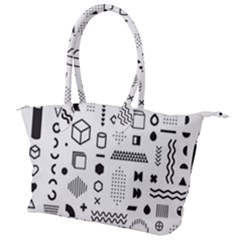 Pattern Hipster Abstract Form Geometric Line Variety Shapes Polkadots Fashion Style Seamless Canvas Shoulder Bag by Simbadda