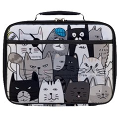 Cute Cat Hand Drawn Cartoon Style Full Print Lunch Bag by Simbadda