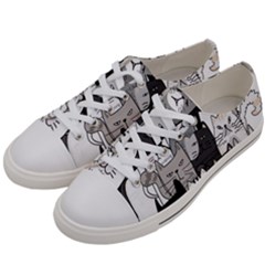 Cute Cat Hand Drawn Cartoon Style Women s Low Top Canvas Sneakers by Simbadda