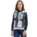 Cute Cat Hand Drawn Cartoon Style Kid s Button Up Puffer Vest	 View1