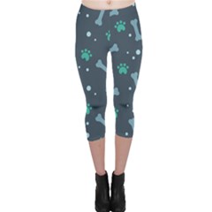 Bons Foot Prints Pattern Background Capri Leggings  by Simbadda