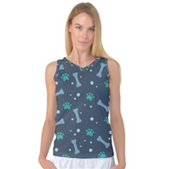 Bons Foot Prints Pattern Background Women s Basketball Tank Top by Simbadda