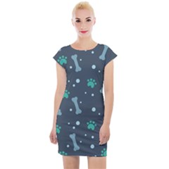 Bons Foot Prints Pattern Background Cap Sleeve Bodycon Dress by Simbadda