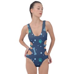 Bons Foot Prints Pattern Background Side Cut Out Swimsuit by Simbadda