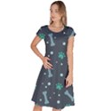 Bons Foot Prints Pattern Background Classic Short Sleeve Dress View1