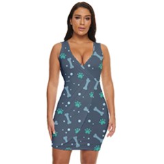 Bons Foot Prints Pattern Background Draped Bodycon Dress by Simbadda