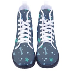 Bons Foot Prints Pattern Background Men s High-top Canvas Sneakers by Simbadda