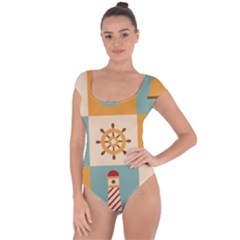 Nautical Elements Collection Short Sleeve Leotard  by Simbadda