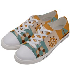 Nautical Elements Collection Women s Low Top Canvas Sneakers by Simbadda