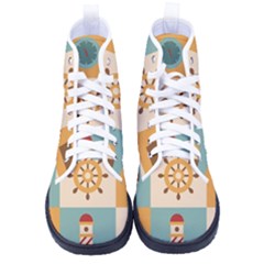 Nautical Elements Collection Women s High-top Canvas Sneakers