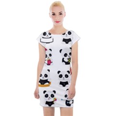 Playing Panda Cartoon Cap Sleeve Bodycon Dress by Simbadda