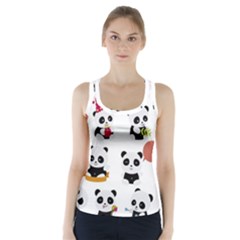 Playing Panda Cartoon Racer Back Sports Top by Simbadda