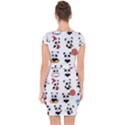 Playing Panda Cartoon Capsleeve Drawstring Dress  View2